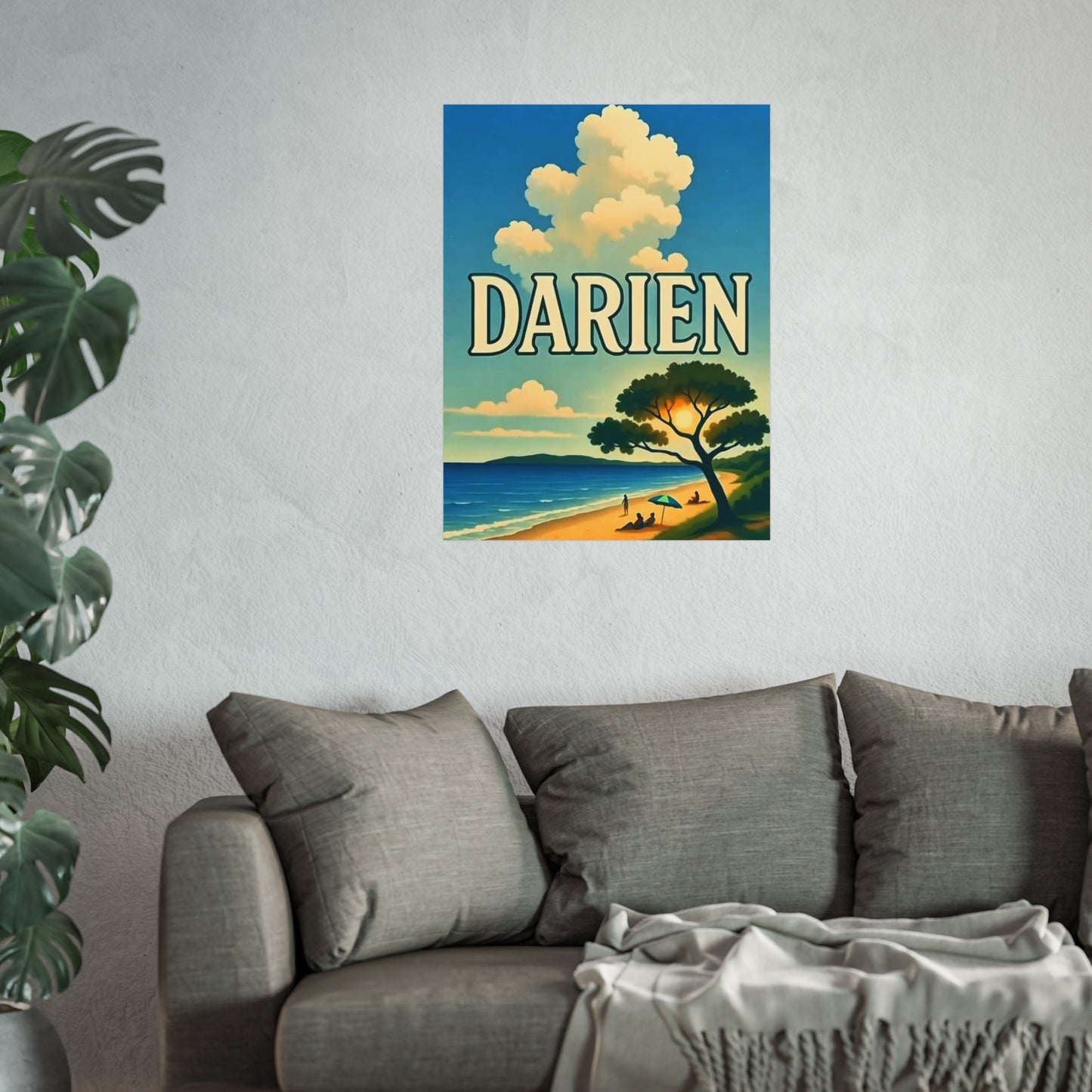Darien Connecticut Vintage Retro Giclée Print Art Series Poster