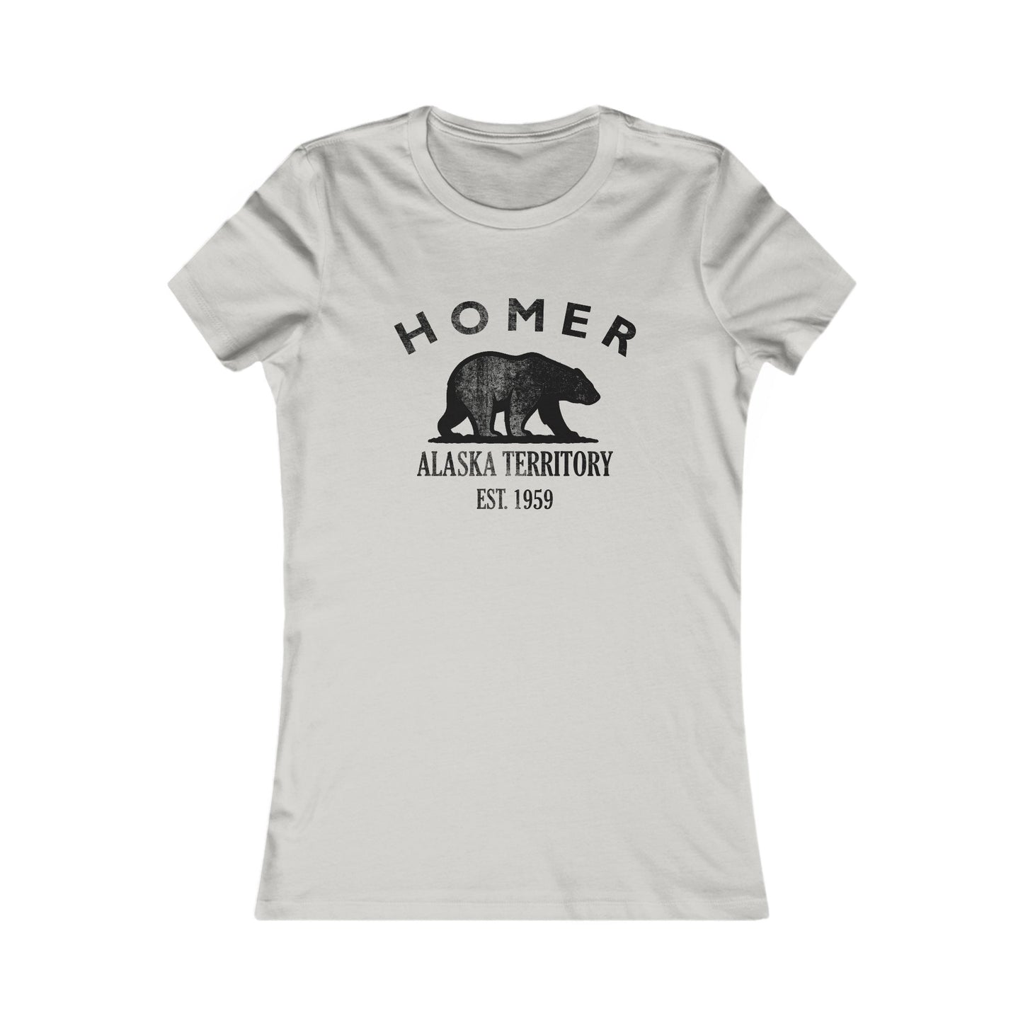 Homer Alaska Ringspun Cotten Fitted Vintage Retro Womens Tee - Black Logo