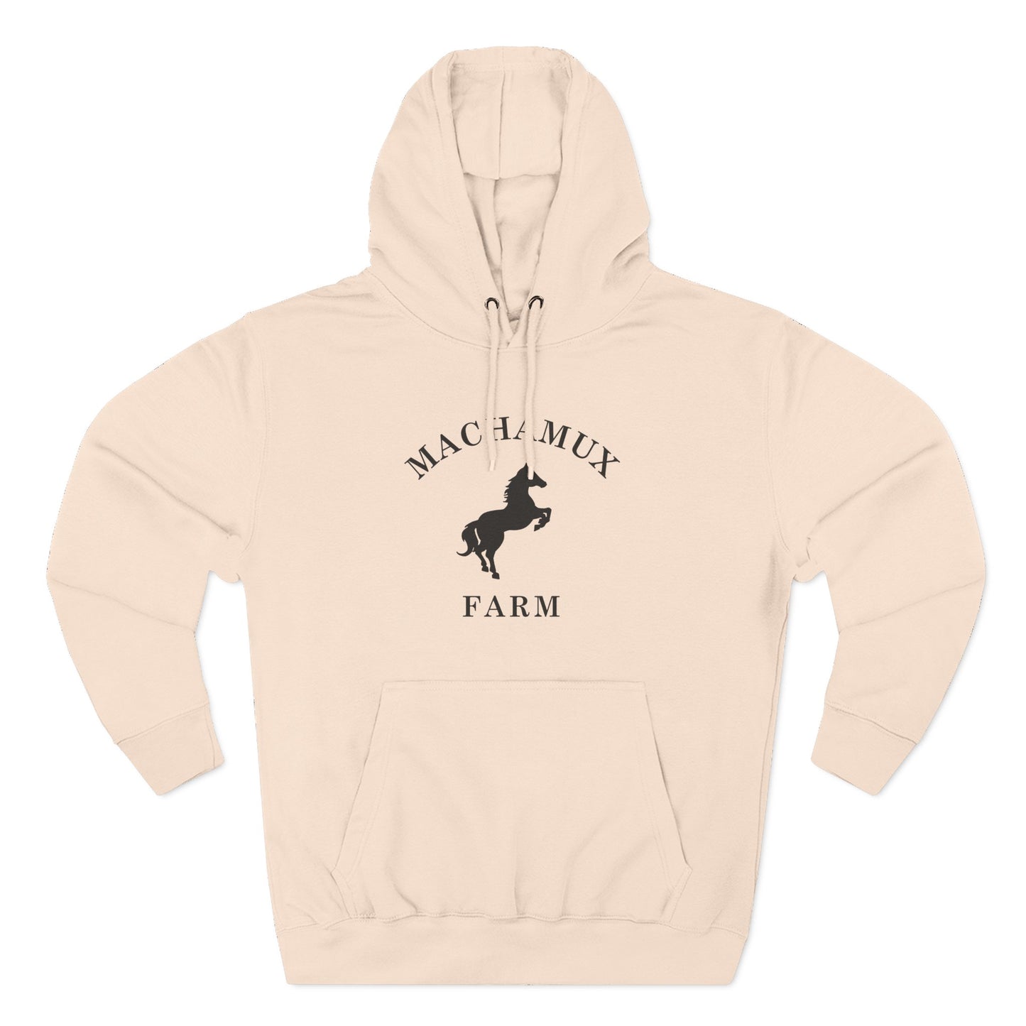 Machamux Farm Vintage Retro Unisex Heavy Cotton Hoodie - Black Logo