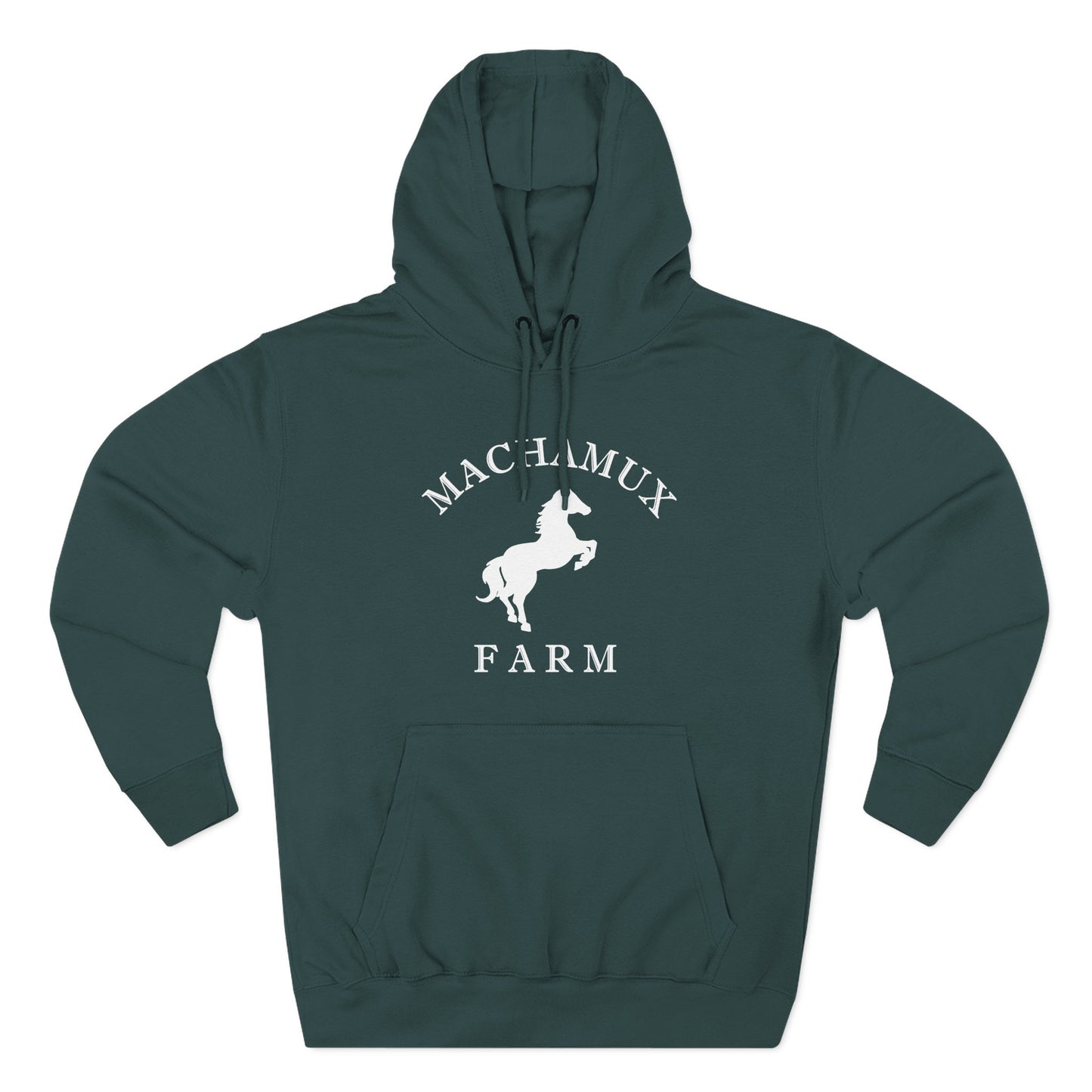 Machamux Farm Vintage Retro Unisex Heavy Cotton Hoodie - White Logo