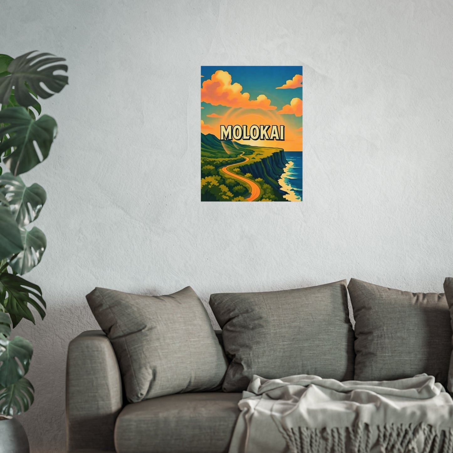 Molokai Hawaii Vintage Retro Giclée Print Art Series Poster