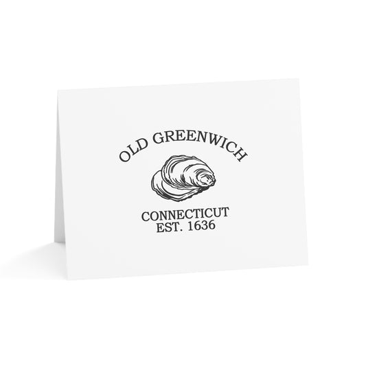 Old Greenwich Connecticut Vintage Retro Thank You Card Set - Black Logo