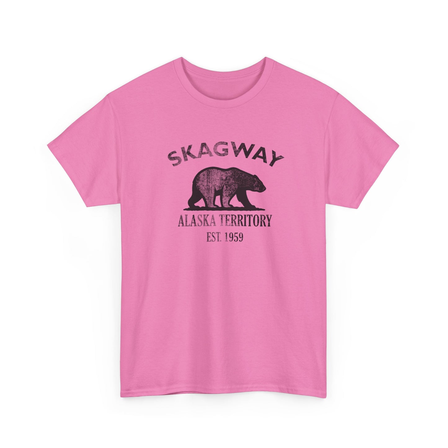 Skagway Alaska Vintage Retro Unisex Heavy Cotton Tee - Black Logo