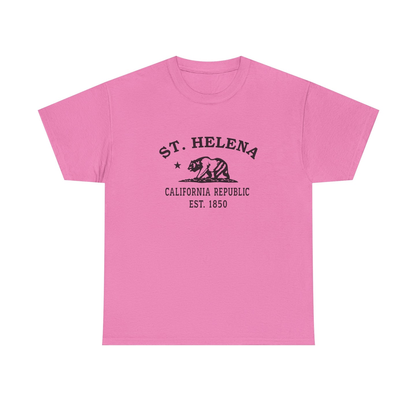 St Helena California Vintage Retro Unisex Heavy Cotton Tee - Black Logo