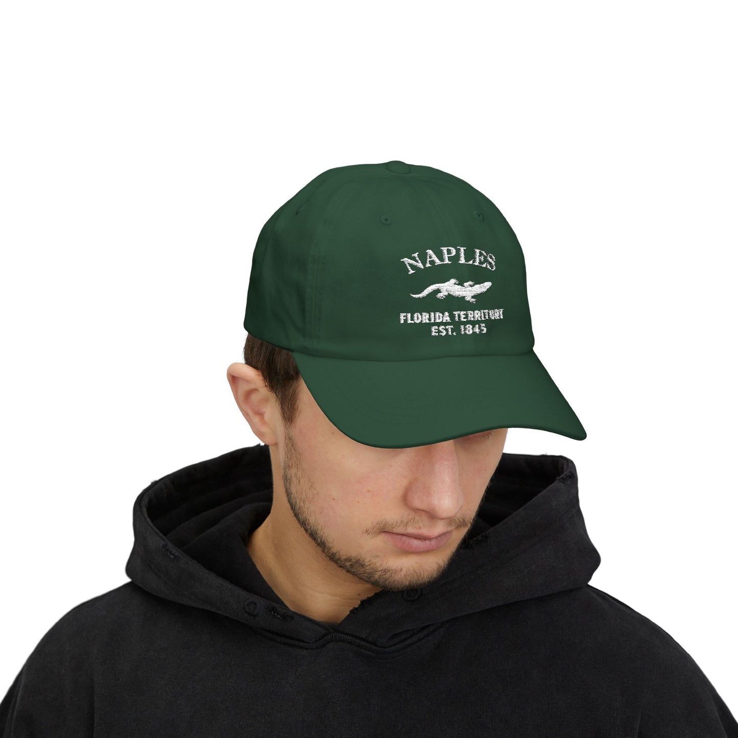 Naples Florida Classic Embroidered Vintage Retro Cotton Cap - White Logo