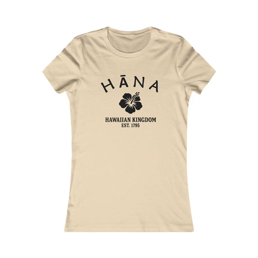 Hana Hawaii Vintage Retro Womens Fitted Ringspun Cotton Tee - Black Logo