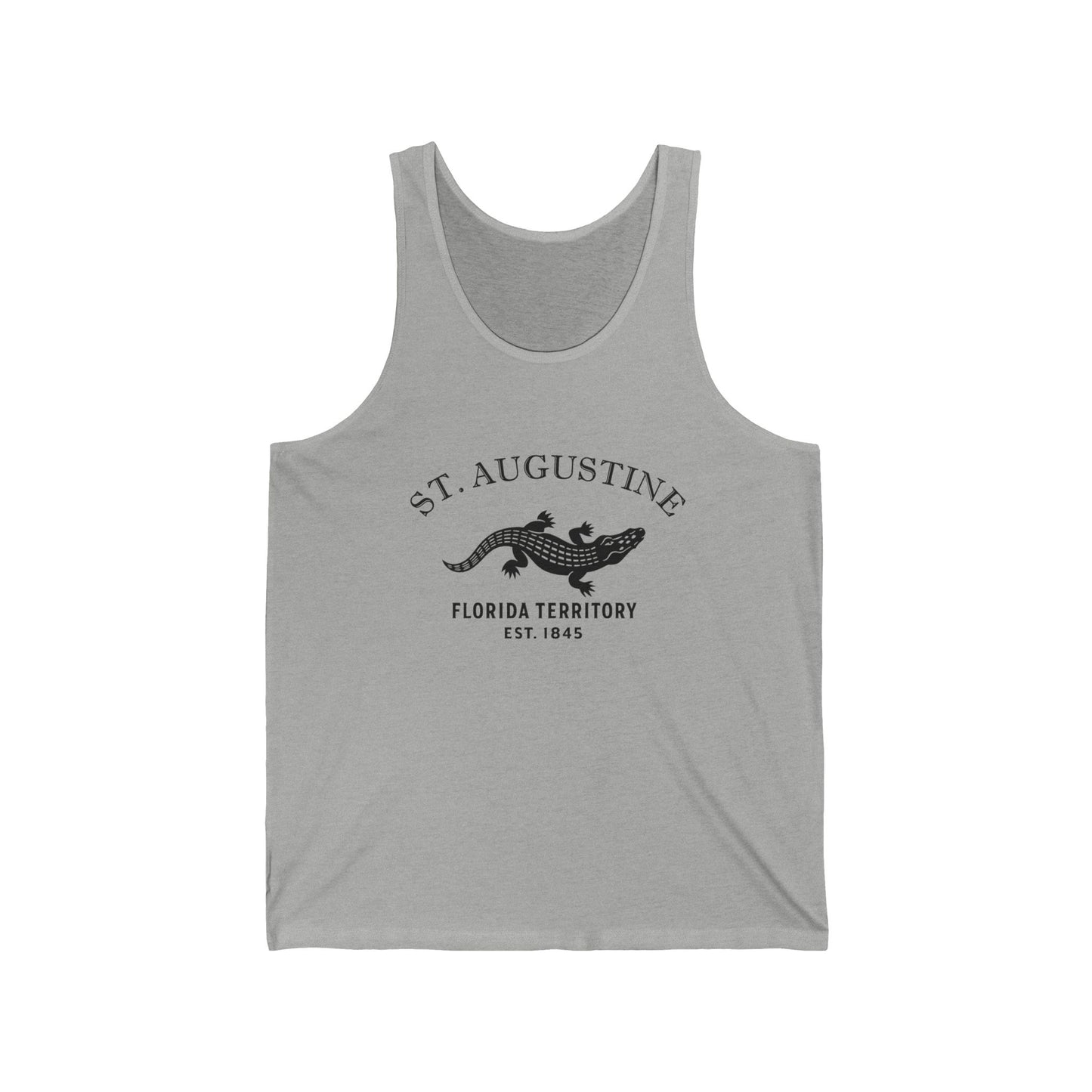St Augustine Florida Vintage Retro Unisex Cotton Jersey Tank Top - Black Logo