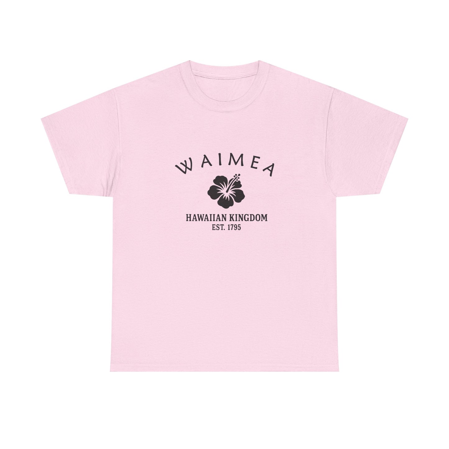 Waimea Hawaii Vintage Retro Unisex Heavy Cotton Tee - Black Logo