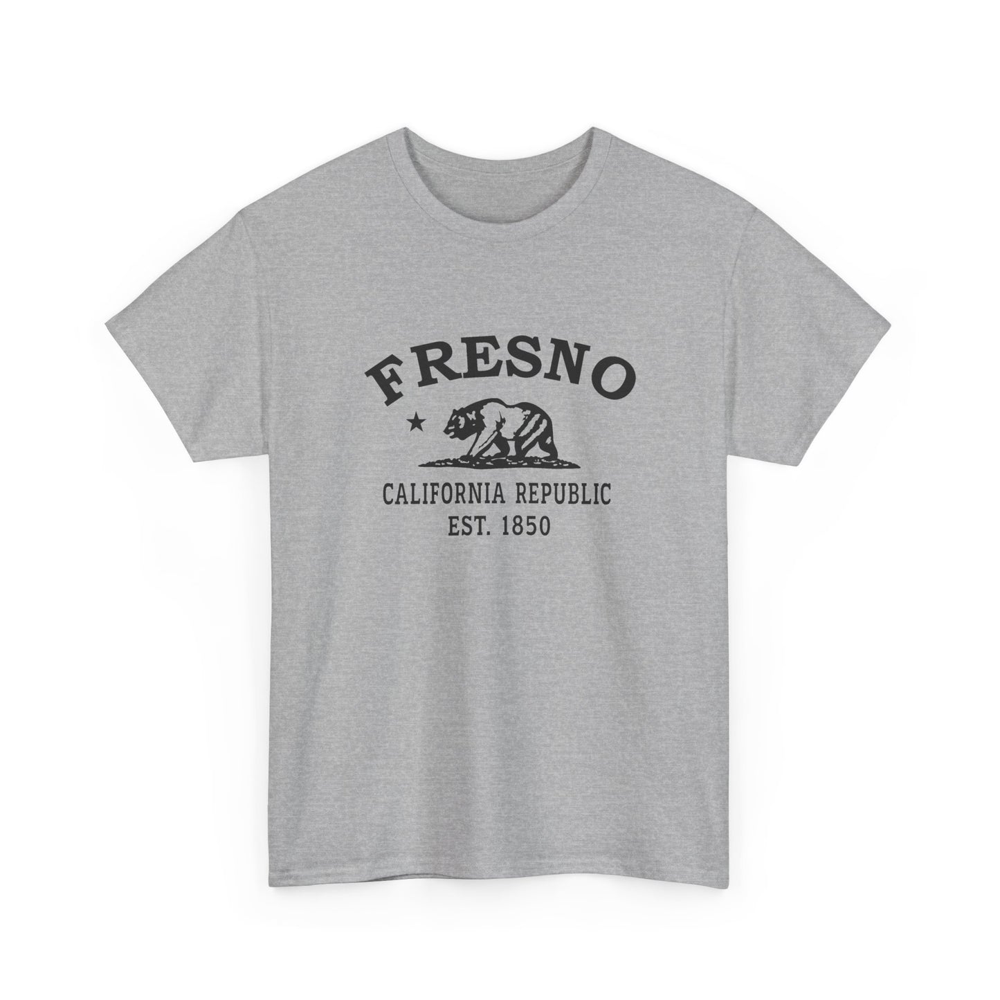 Fresno California Vintage Retro Unisex Heavy Cotton Tee - Black Logo