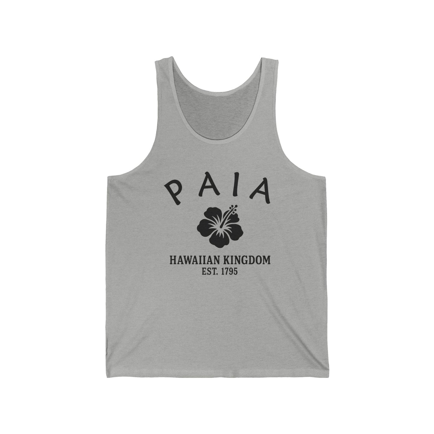 Paia Hawaii Unisex Cotton Jersey Tank Top - Black Logo