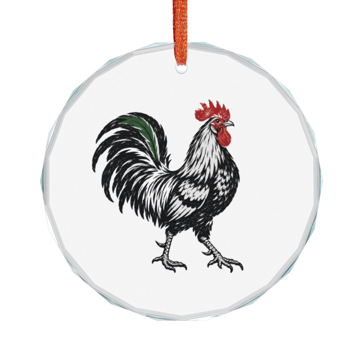 Kauai, Hawaii Holiday Ornament — The Bird That Owns the Island — angled view of the gem-cut crystal edge catching light