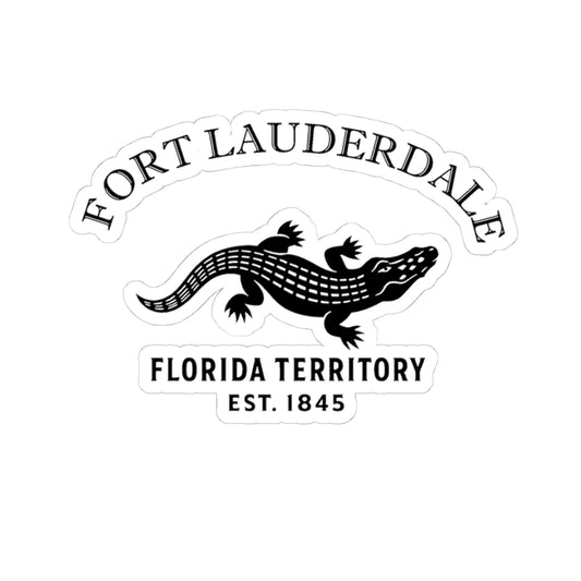 Fort Lauderdale Florida Vintage Retro Vinyl Sticker - Black Logo