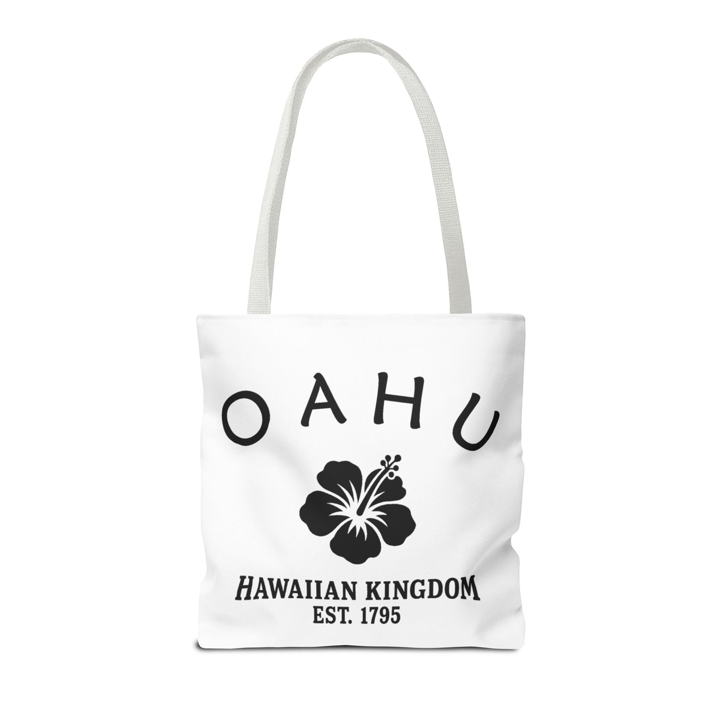 Oahu Hawaii Vintage Retro Light Canvas Tote - Black Logo