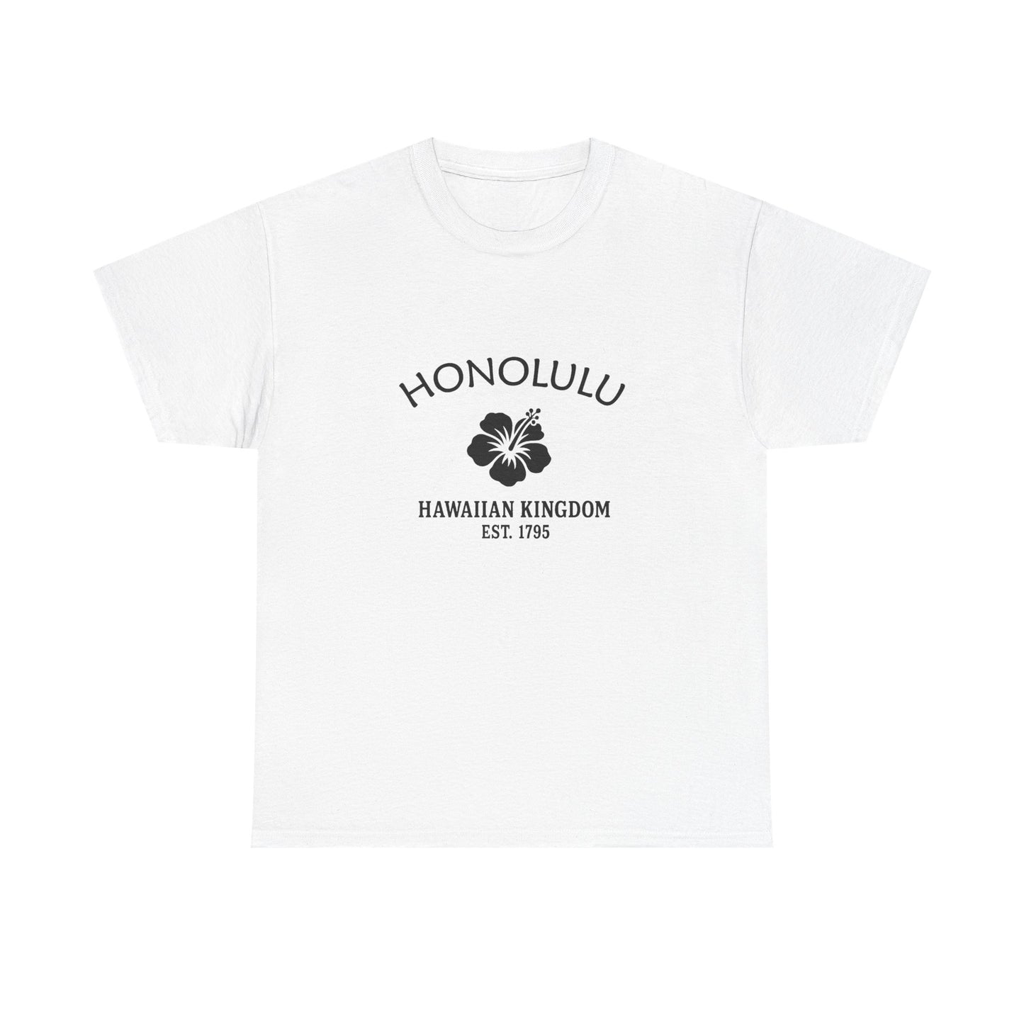 Honolulu Hawaii Vintage Retro Unisex Heavy Cotton Tee - Black Logo