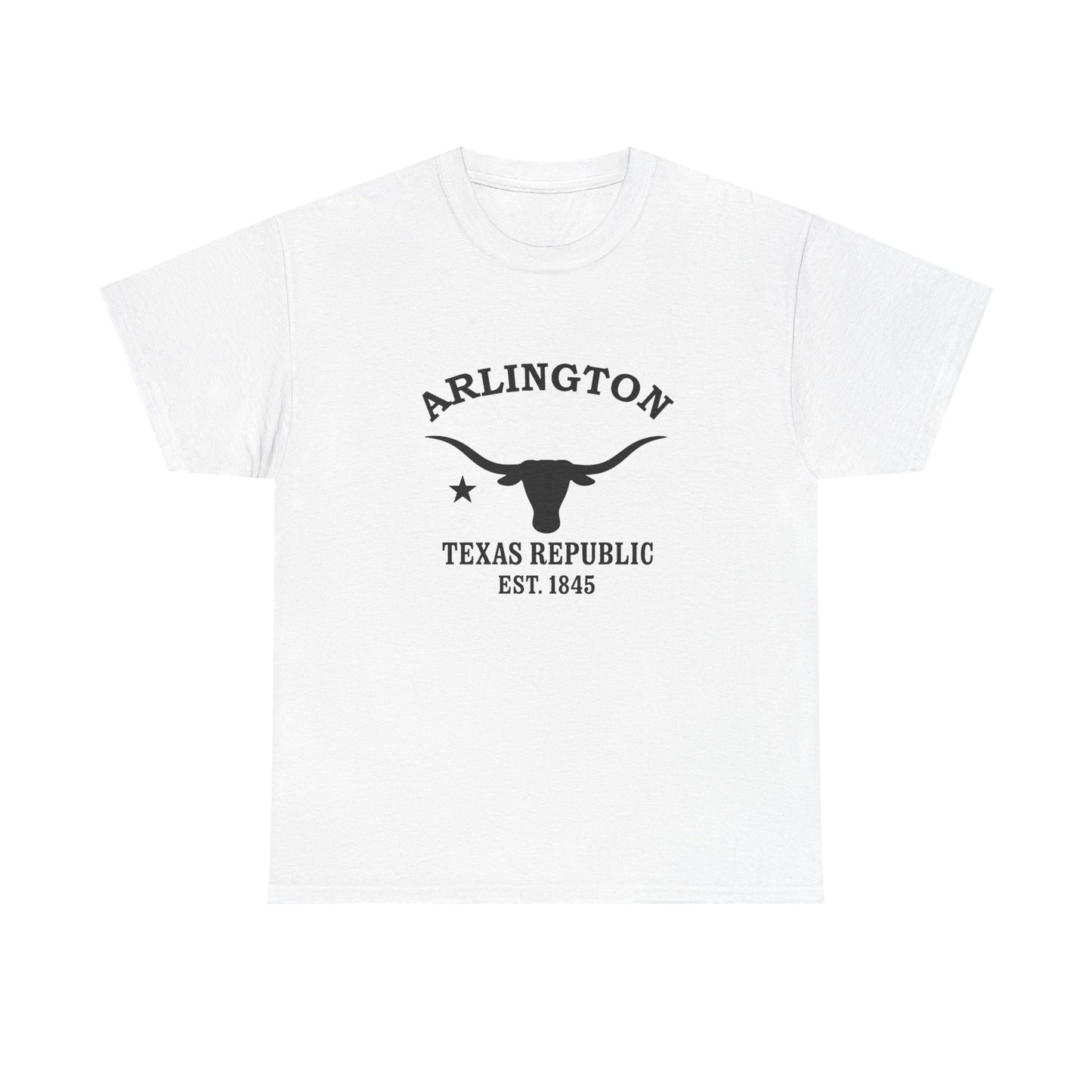 Arlington Texas Vintage Retro Unisex Heavy Cotton Tee - Black Logo