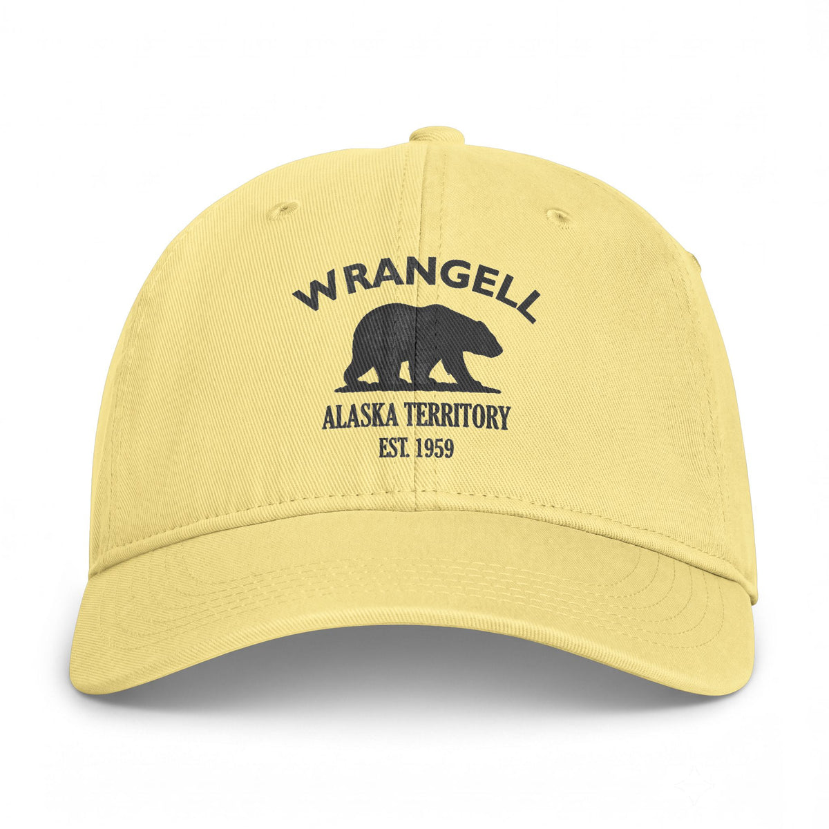 Wrangell Alaska Distressed Cotton Cap - Charcoal Print Logo