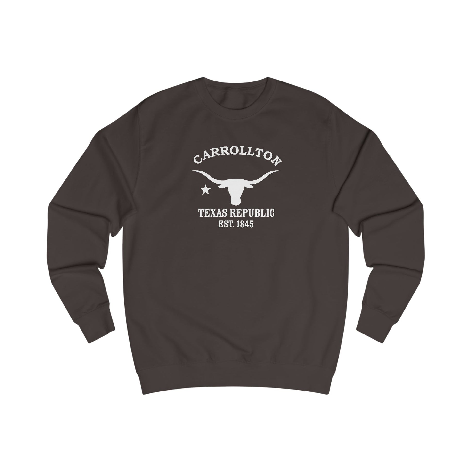 Carrollton Texas Vintage Retro Premium Crewneck Sweatshirt - White Logo - Bottle Green