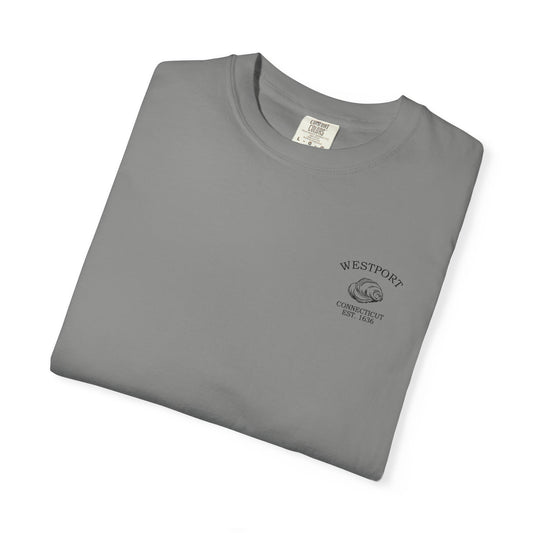 Westport Connecticut Vintage Retro Back Printed Art Series Cotton Tee - Black Logo