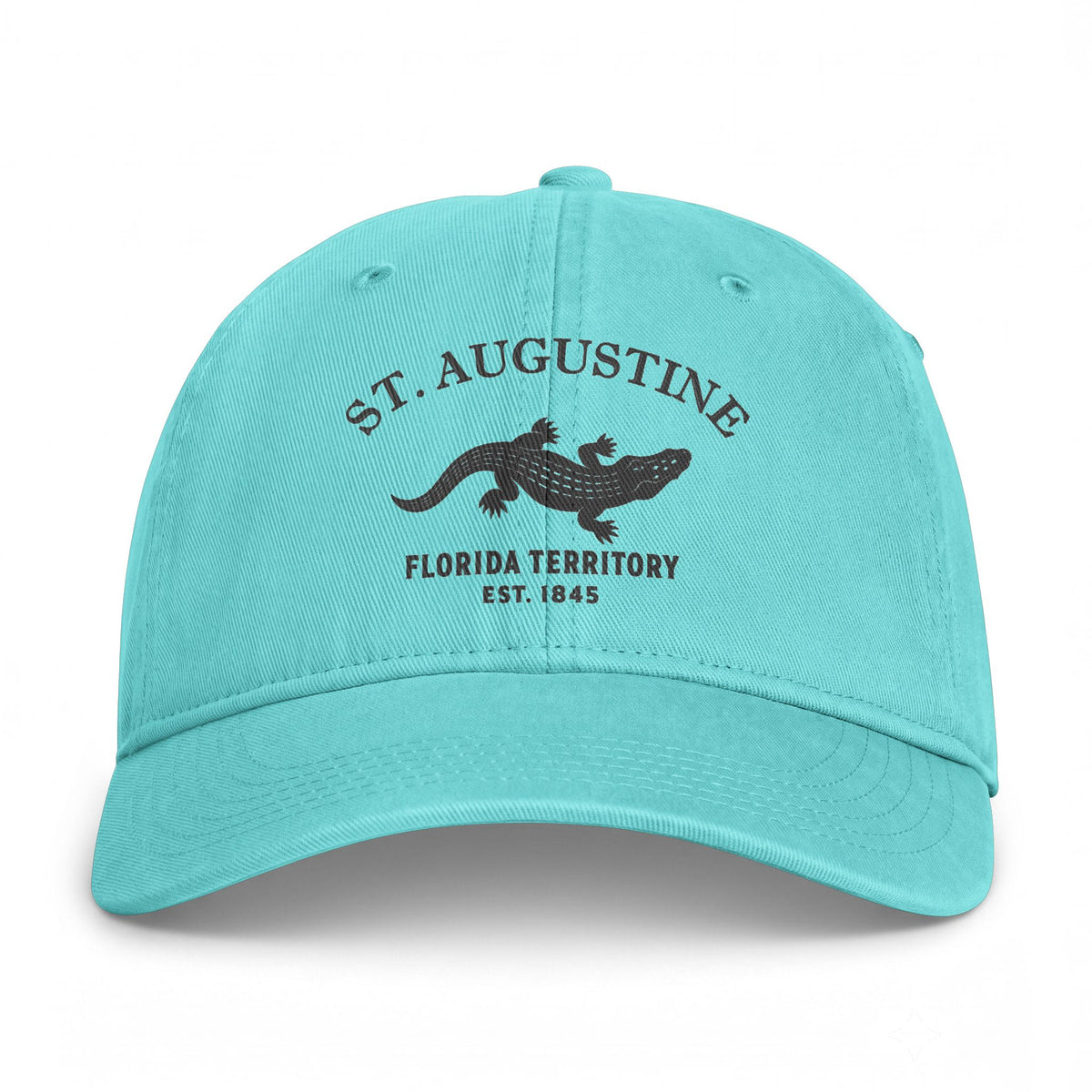 St Augustine Florida Distressed Cotton Cap - Charcoal Print Logo