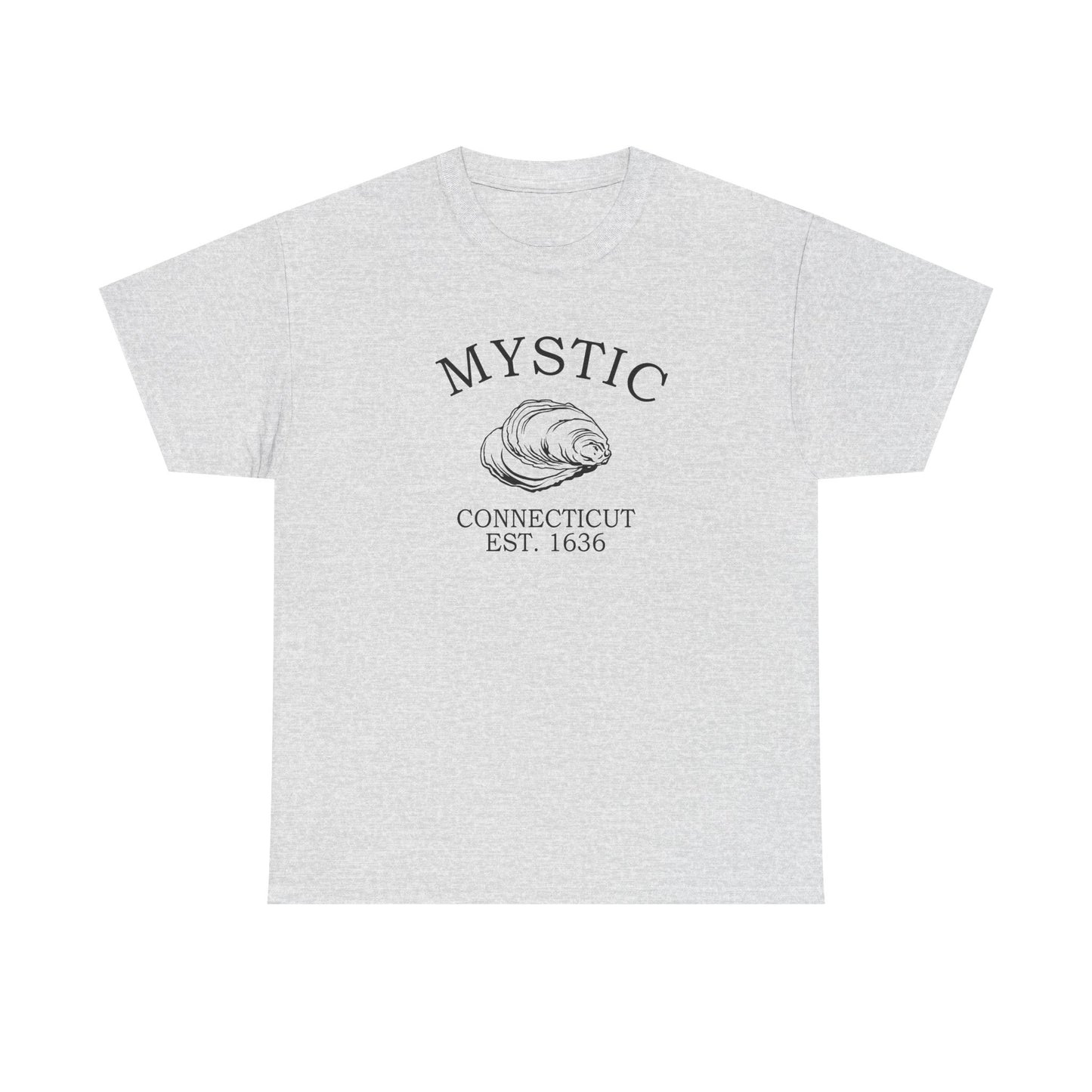 Mystic Connecticut Vintage Retro Unisex Heavy Cotton Tee - Black Logo