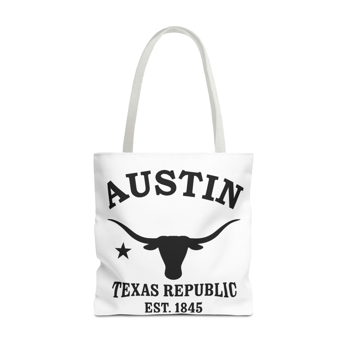 Austin Texas Vintage Retro Light Canvas Tote - Black Logo