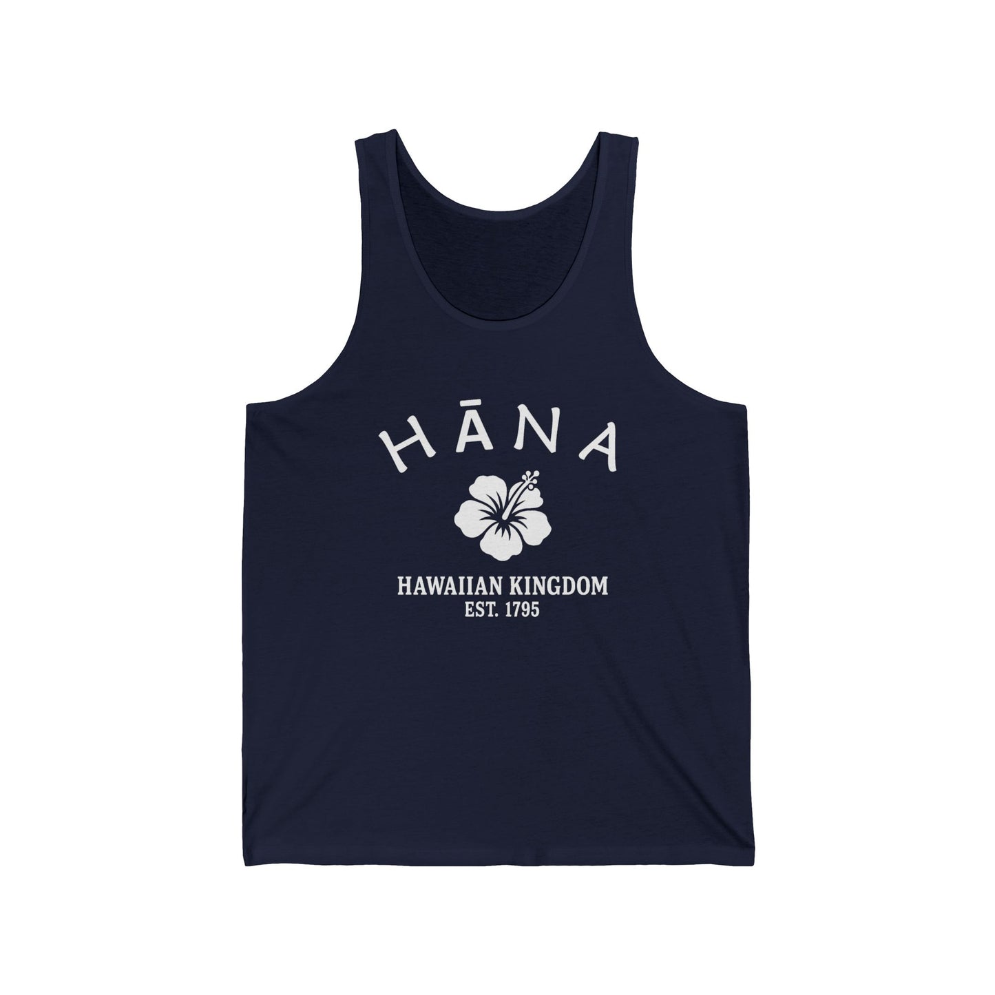 Hana Hawaii Vintage Retro Unisex Cotton Jersey Tank Top - White Logo
