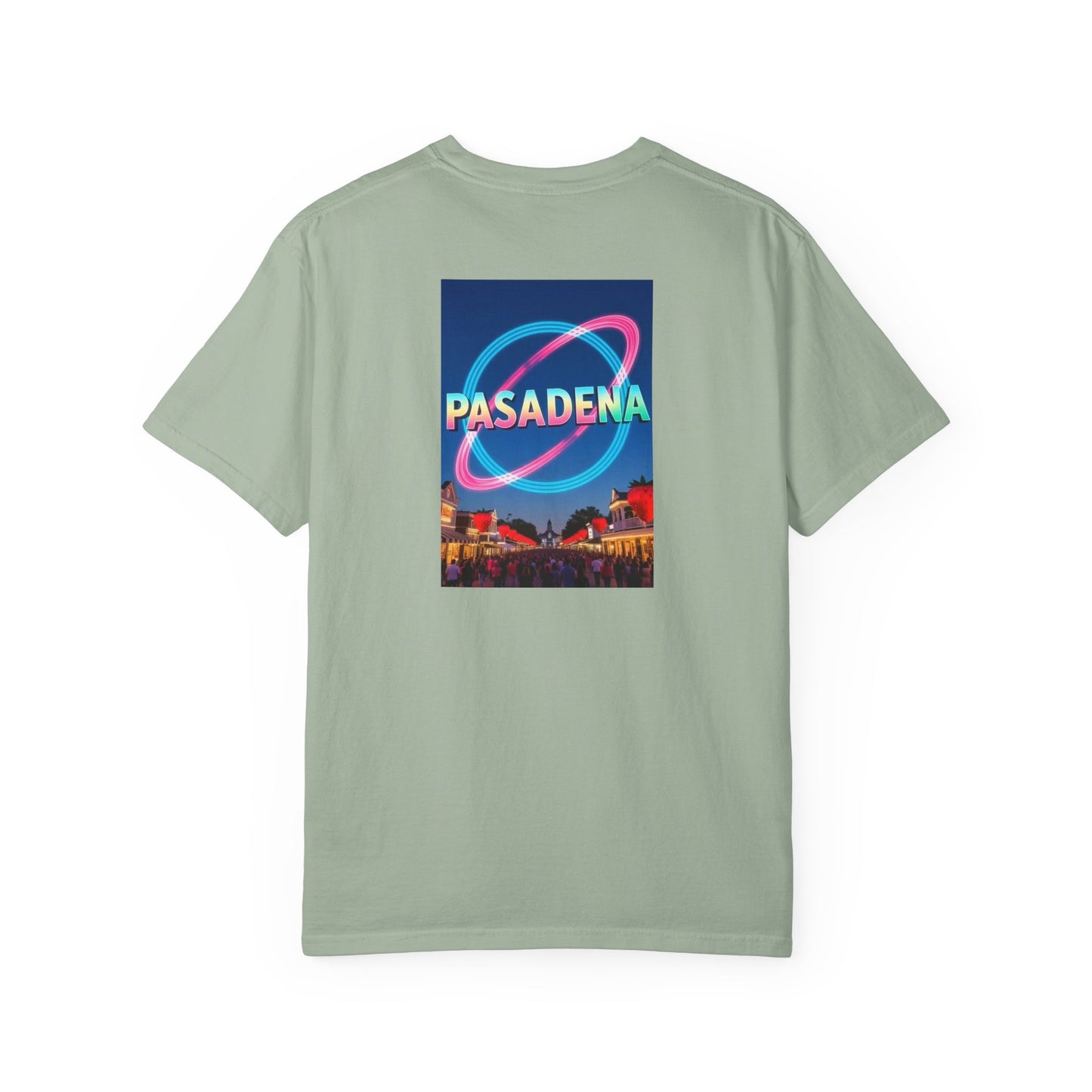Pasadena Texas Vintage Retro Back Printed Art Series Cotton Tee - Black Logo