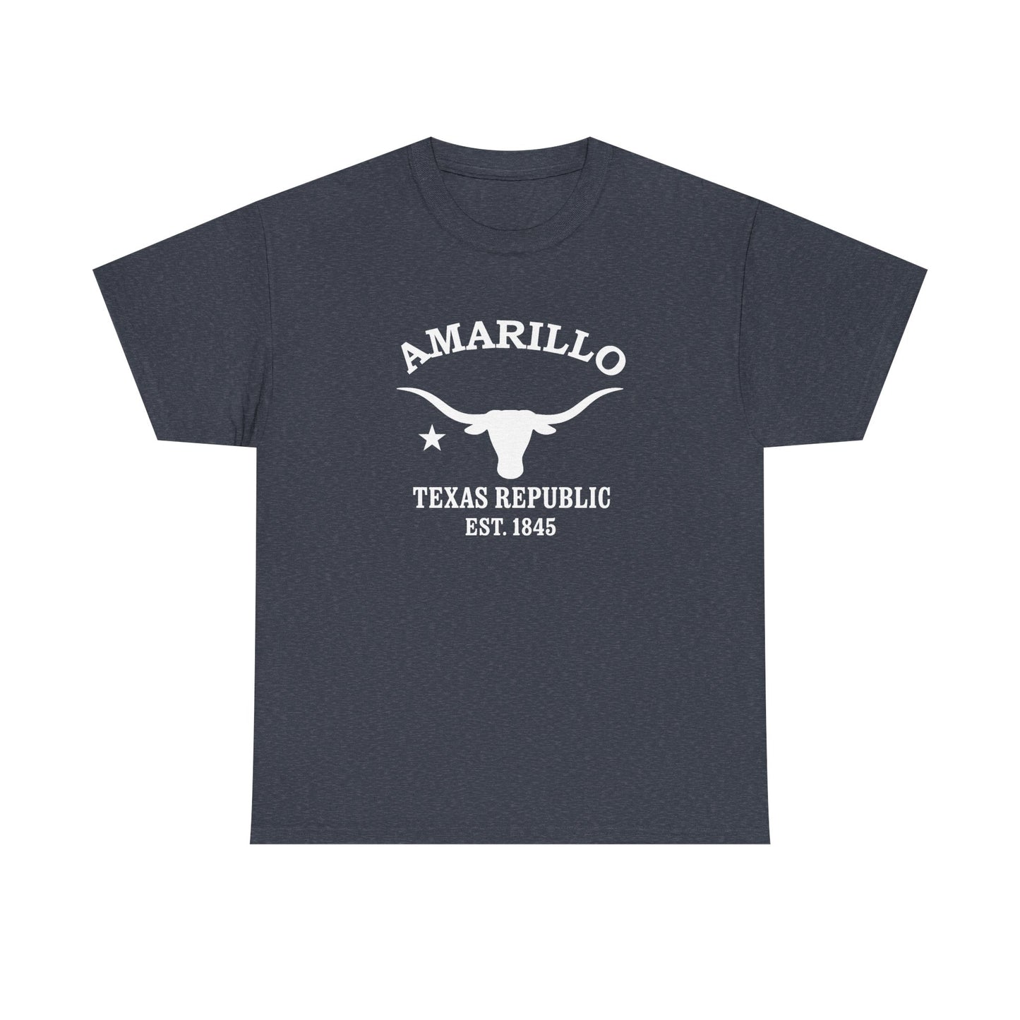 Amarillo Texas Vintage Retro Unisex Heavy Cotton Tee - White Logo