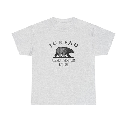 Juneau Alaska Vintage Retro Unisex Heavy Cotton Tee - Black Logo