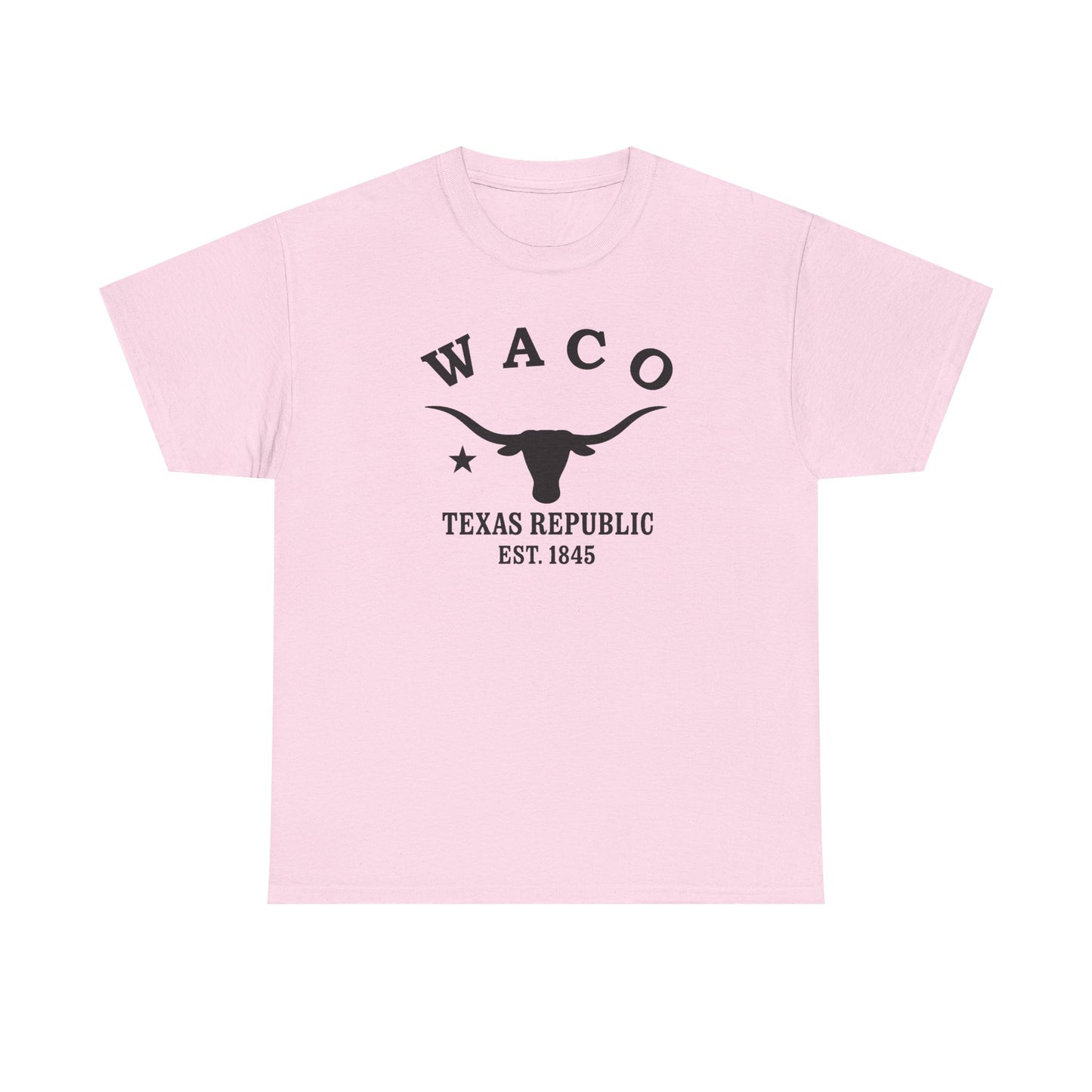 Waco Texas Vintage Retro Unisex Heavy Cotton Tee - Black Logo