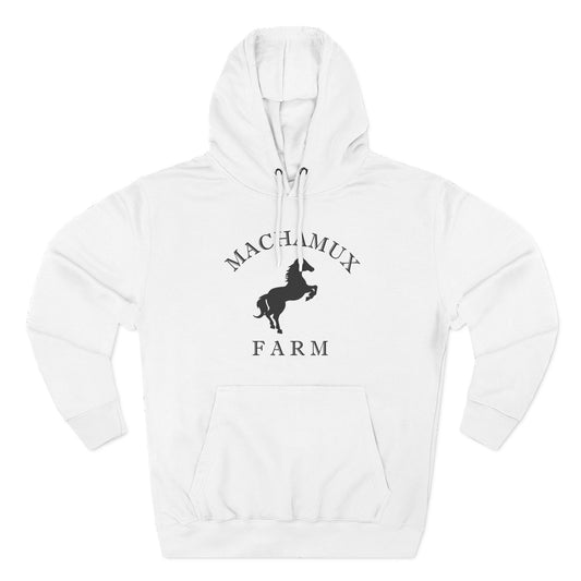 Machamux Farm Vintage Retro Unisex Heavy Cotton Hoodie - Black Logo