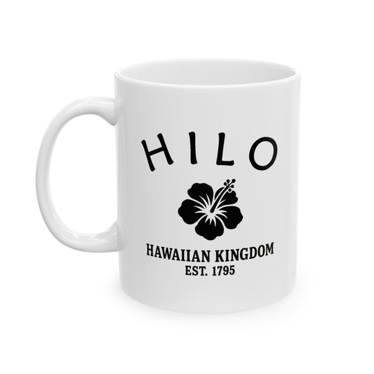 Hilo Hawaii Vintage Retro Ceramic Mug - Black Logo