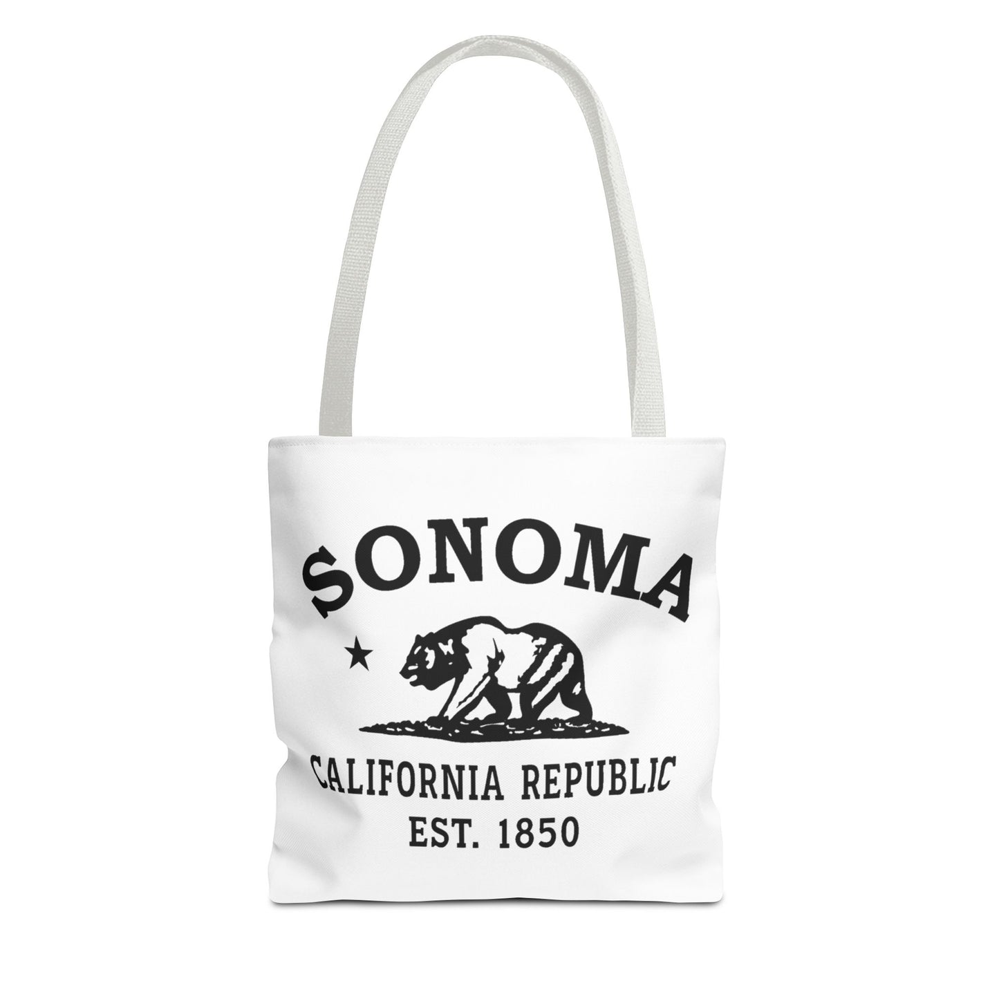 Sonoma California Vintage Retro Light Canvas Tote - Black Logo