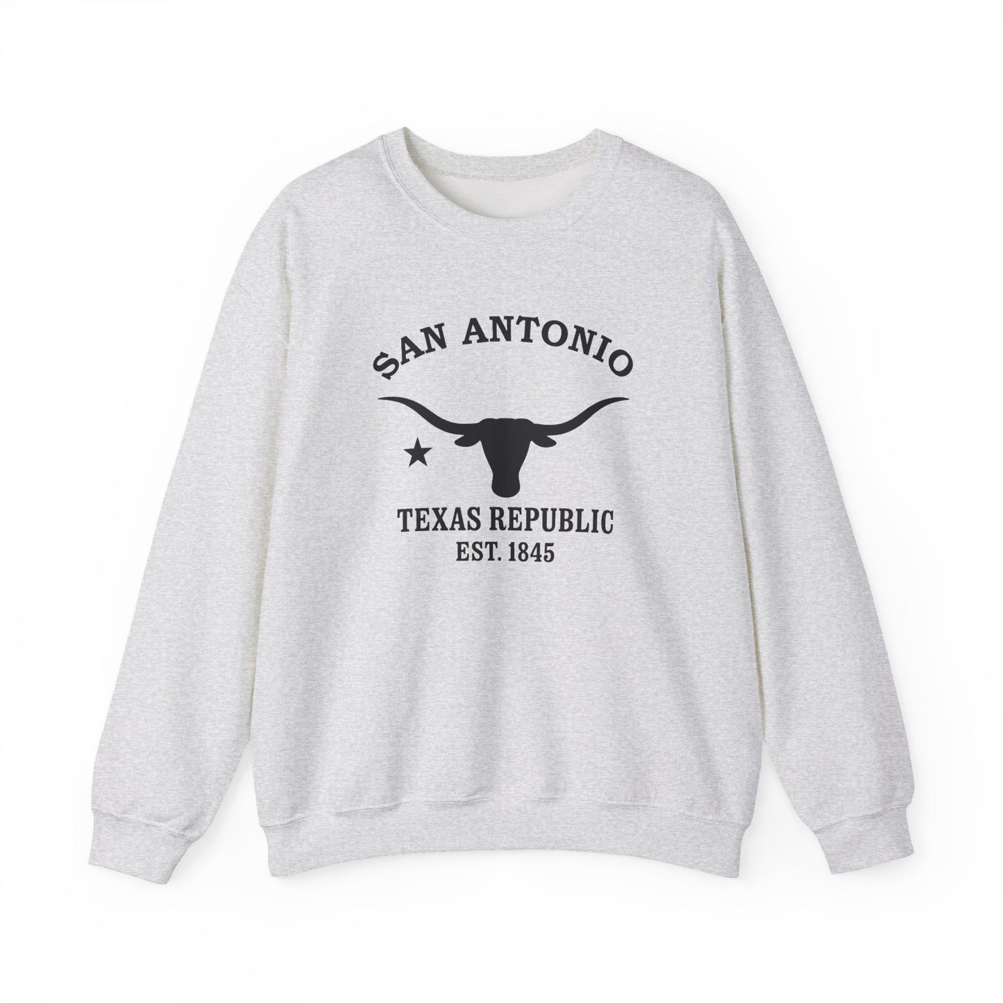 San Antonio Texas Vintage Retro Unisex Heavy Crewneck Sweatshirt - Black Logo