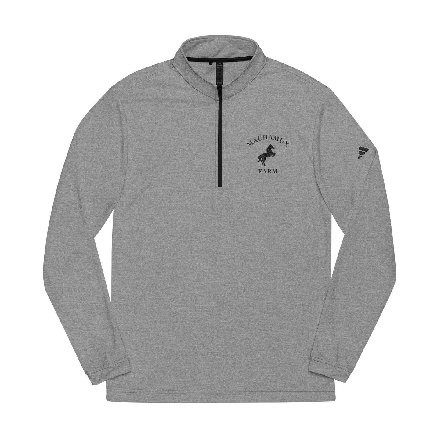 Machamux Farm Vintage Retro Quarter-Zip Embroidered Pullover - Black Logo