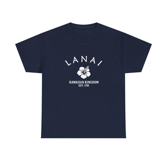 Lanai Hawaii Vintage Retro Unisex Heavy Cotton Tee - White Logo