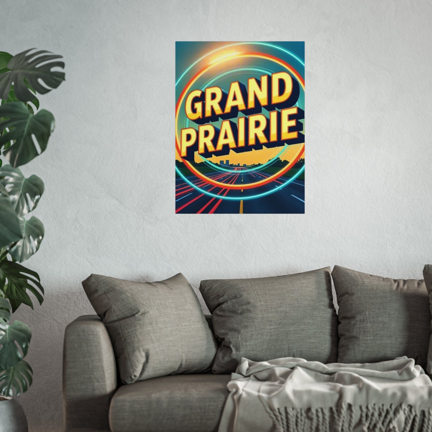 Grand Prairie Texas Vintage Retro Giclée Print Art Series Poster