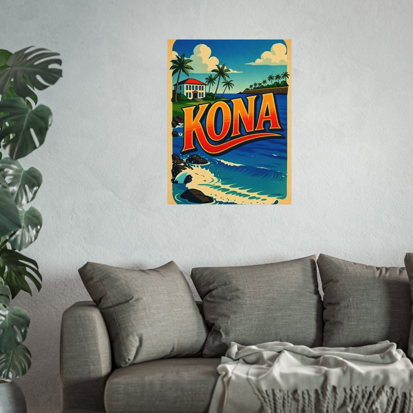Kona Hawaii Vintage Retro Giclée Print Art Series Poster