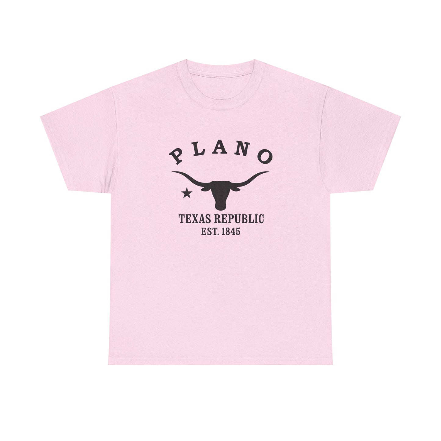 Plano Texas Vintage Retro Unisex Heavy Cotton Tee - Black Logo