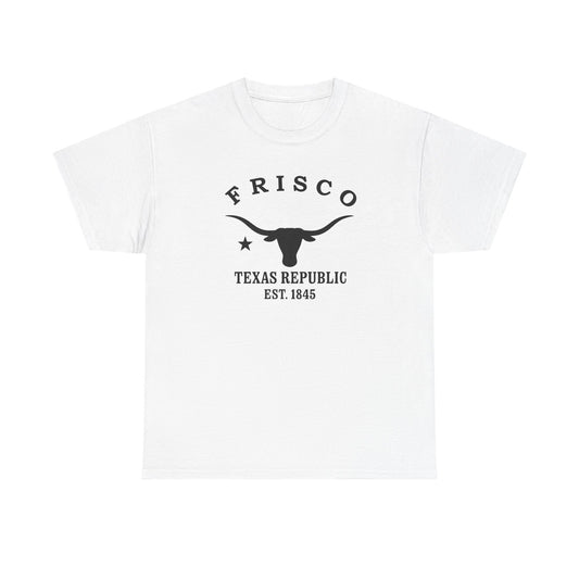 Frisco Texas Vintage Retro Unisex Heavy Cotton Tee - Black Logo