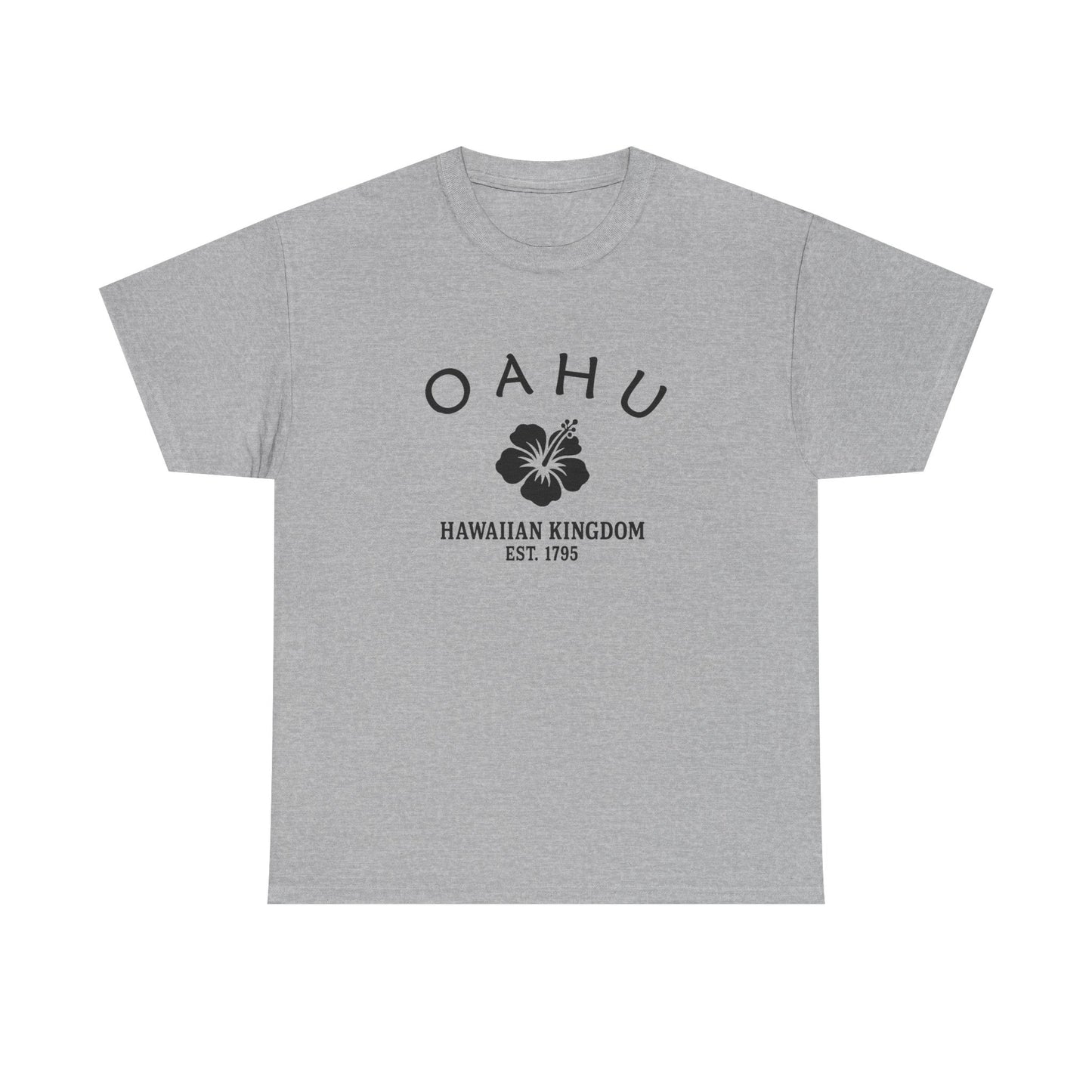 Oahu Hawaii Vintage Retro Unisex Heavy Cotton Tee - Black Logo