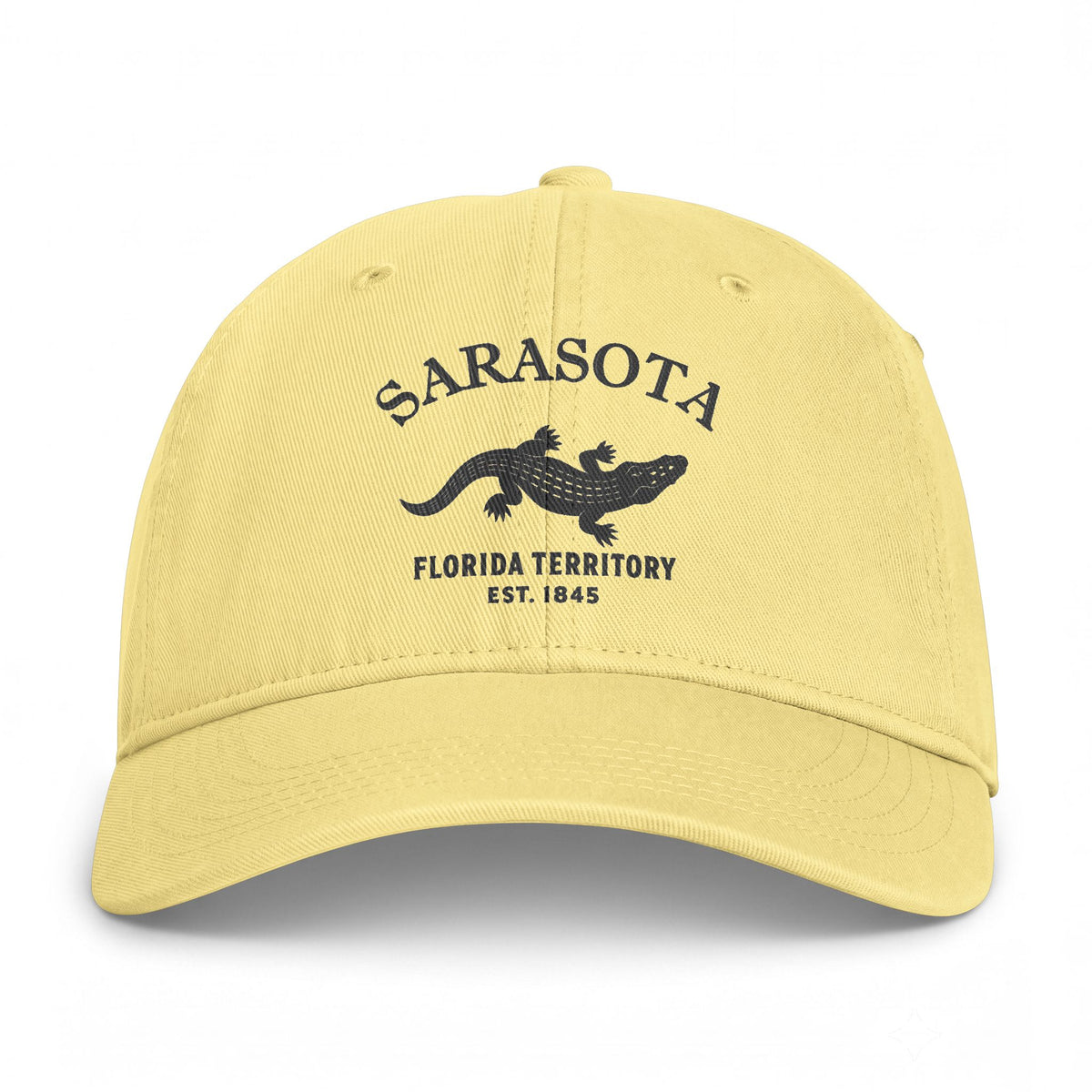 Sarasota Florida Distressed Cotton Cap - Charcoal Print Logo