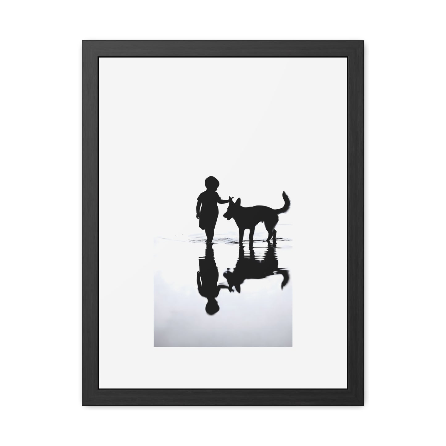 Boy and Hound Portrait - Tide & Light Series Framed Poster