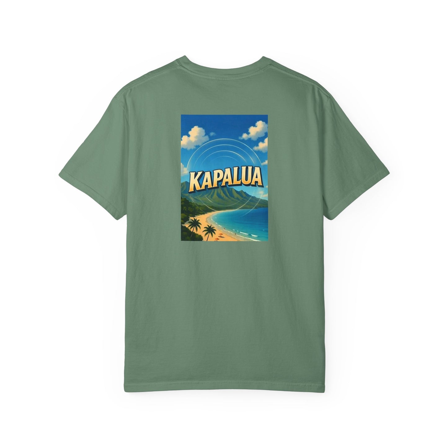 Kapalua Hawaii Vintage Retro Back Printed Art Series Cotton Tee - Black Logo
