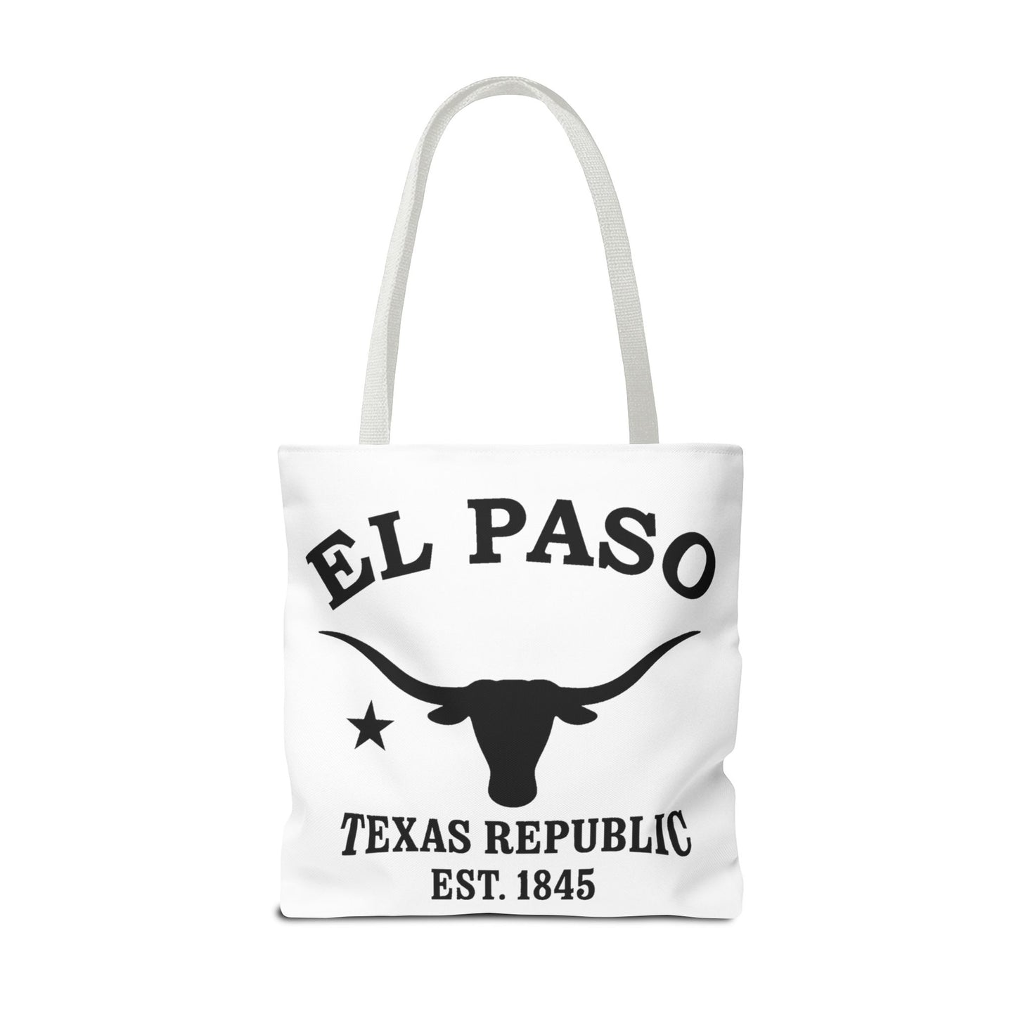El Paso Texas Vintage Retro Light Canvas Tote - Black Logo