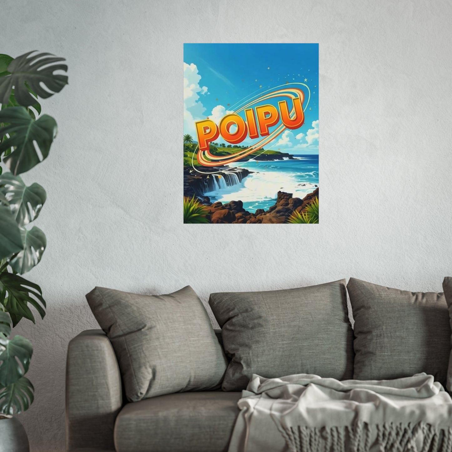 Poipu Hawaii Vintage Retro Giclée Print Art Series Poster
