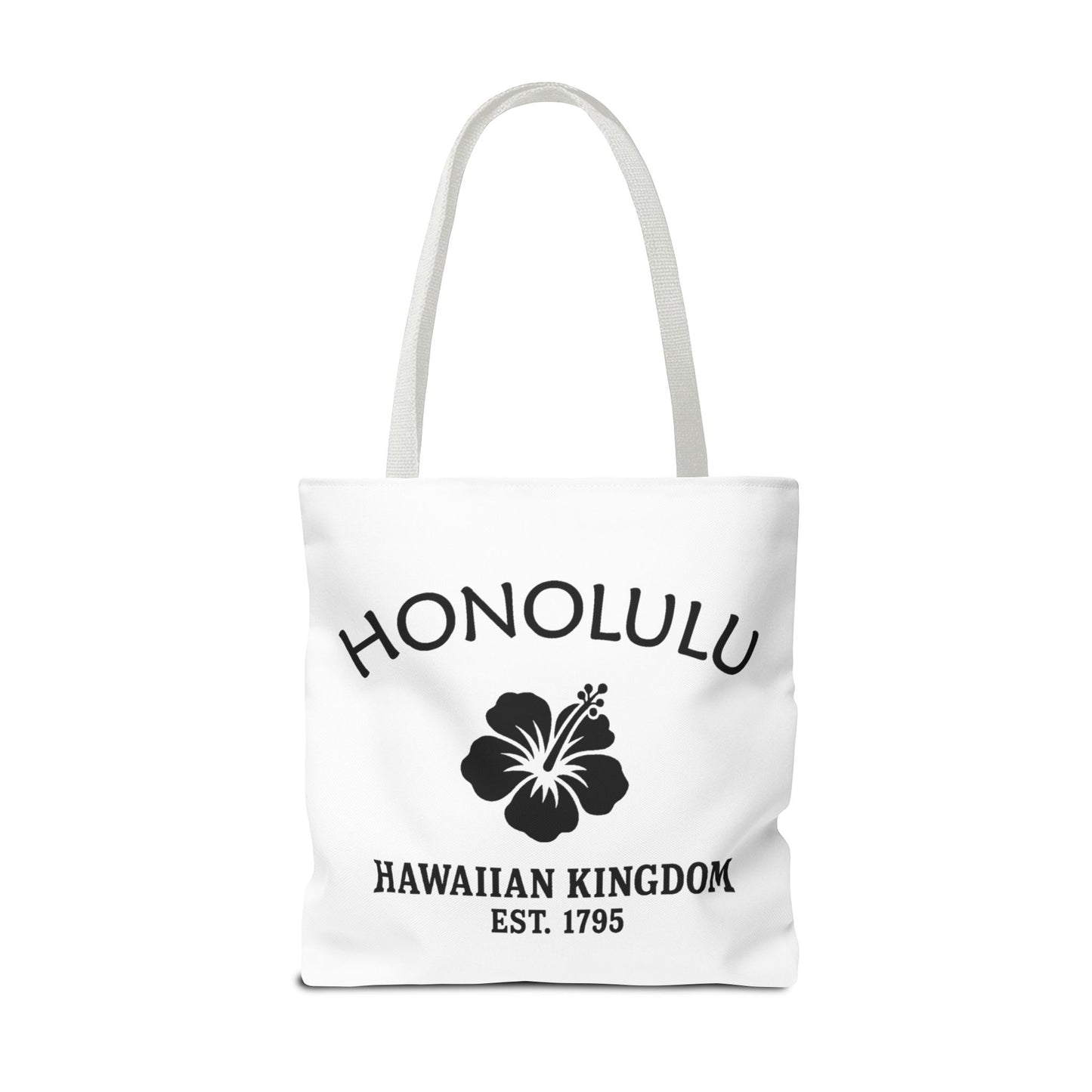 Honolulu Hawaii Vintage Retro Light Canvas Tote - Black Logo