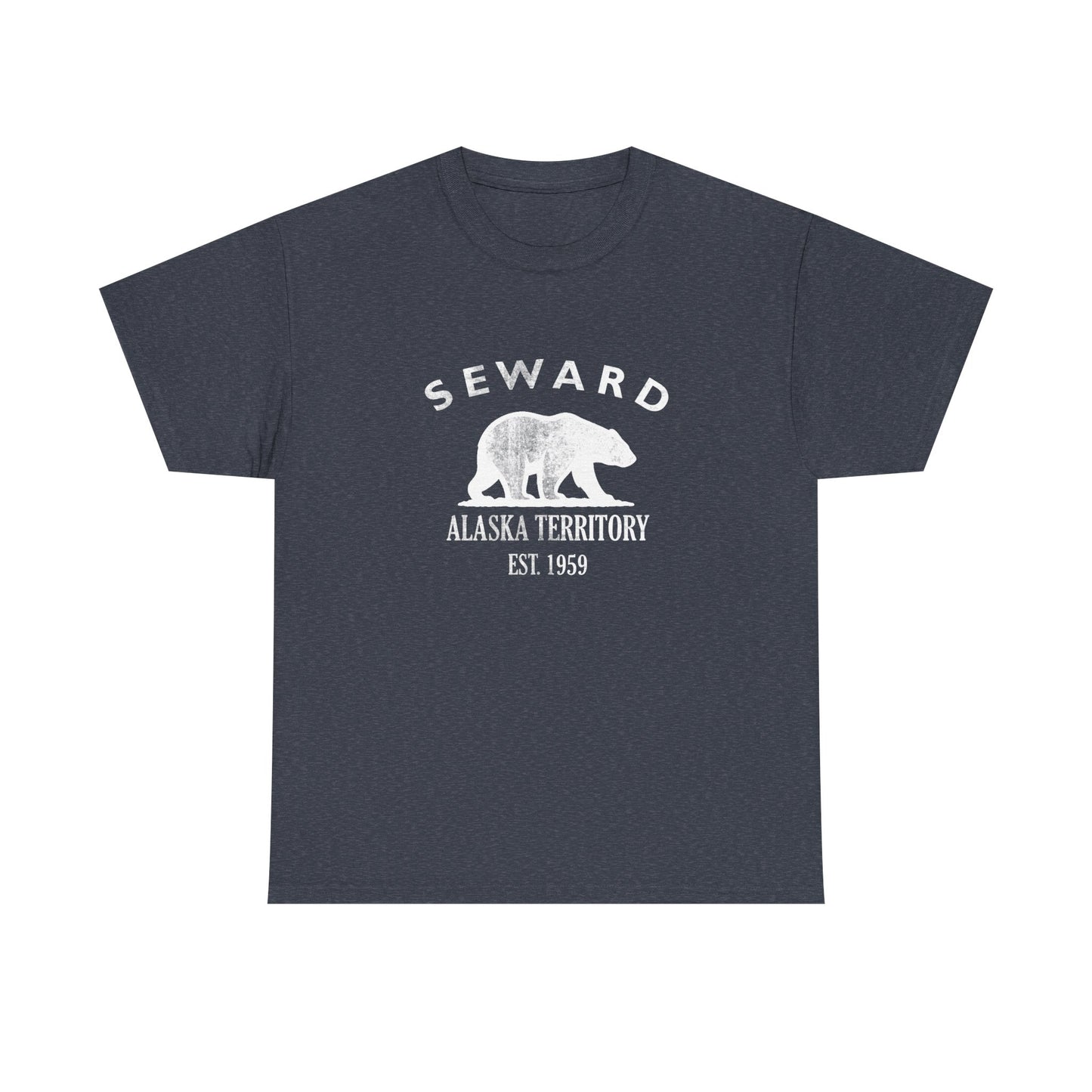 Seward Alaska Vintage Retro Unisex Heavy Cotton Tee - White Logo
