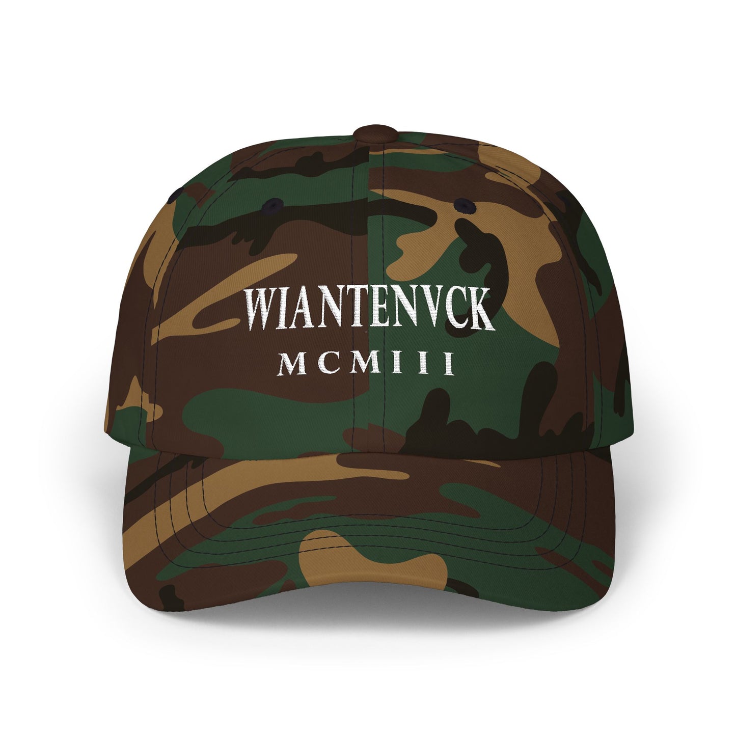 Wiantenuck Classic Embroidered Cotton Cap - White Logo