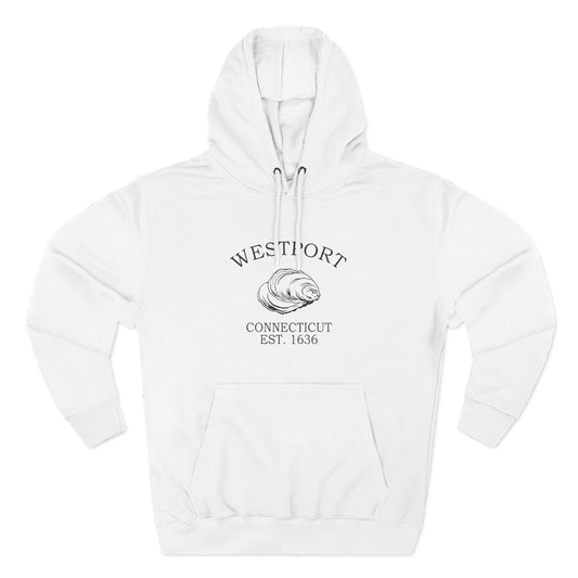 Westport Connecticut Vintage Retro Unisex Heavy Cotton Hoodie - Black Logo